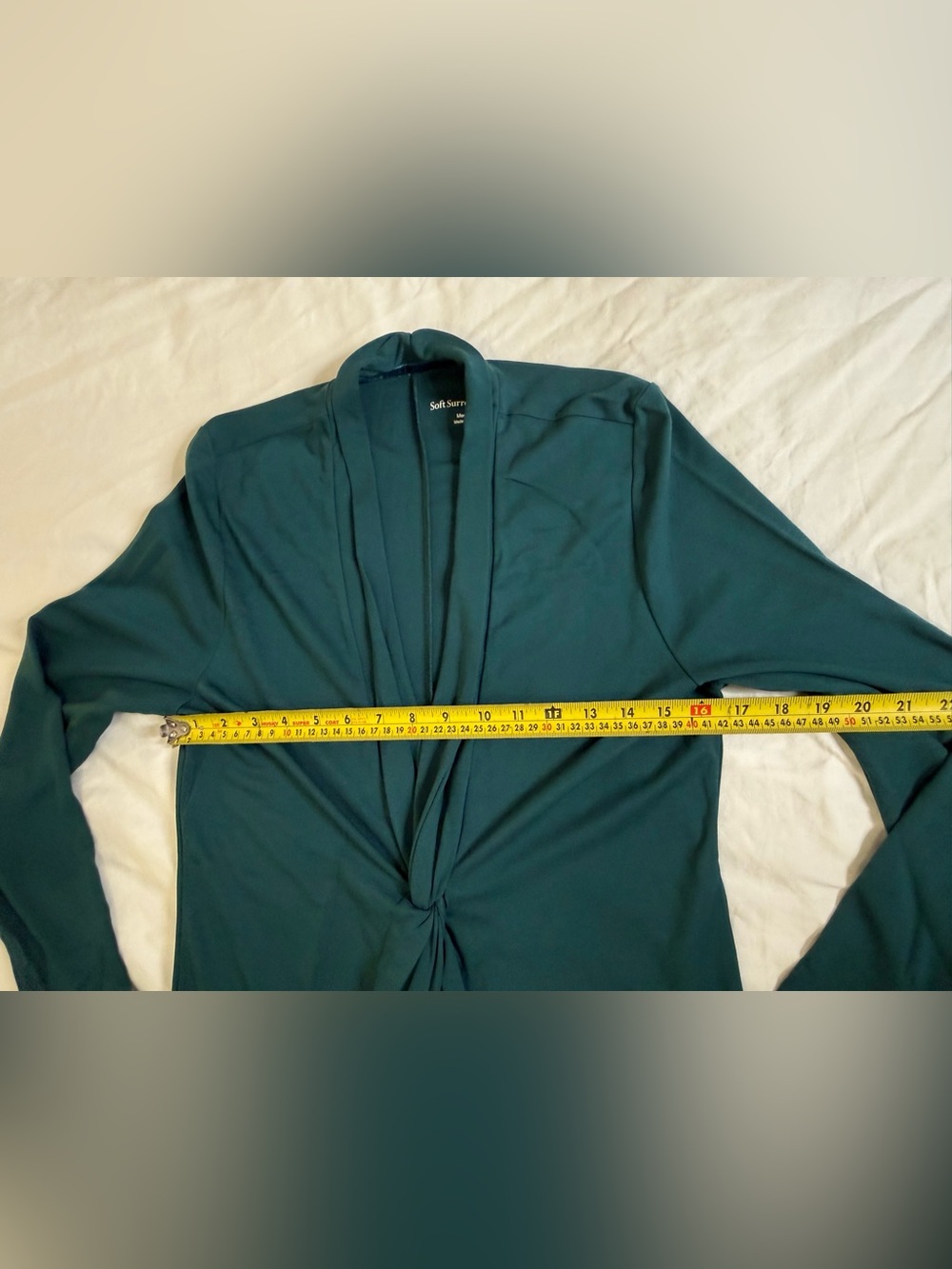Soft Surroundings Peacock Teal Twist Front Maxi Dress Grecian Goddess Med NWOT - Picture 10 of 13